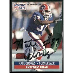 1991 Pro Set Nate Odomes Auto Buffalo Bills #80
